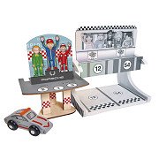 Eichhorn Wooden Porsche Race Set, 14 pcs.
