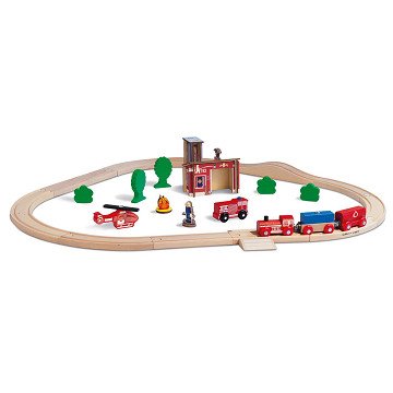 Eichhorn Fire Department Train Set with Accessories, 29 pieces.