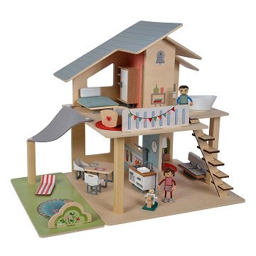 Eichhorn Puppenhaus aus Holz mit Möbeln, 25-tlg.