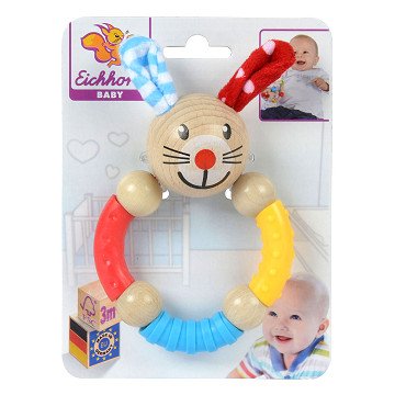 Eichhorn Baby Beißring Hase aus Holz