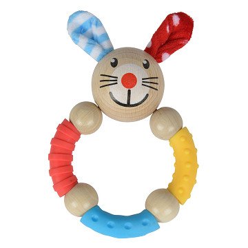 Eichhorn Baby Teething Ring Rabbit Made of Wood