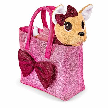 Chi Chi Love Bow Fashion Cuddly dog in bag