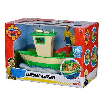 Fireman Sam Charlie's Fishing Boat with Figure