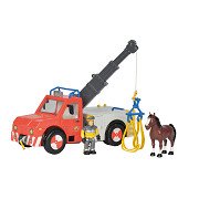 Simba Fireman Sam Charlie’s Fishing Boat with Charlie Figure, Moving Crane  and Mechanical Winch, Floats on the Water, 19 cm for Ages 3 and Up