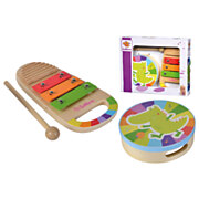 Eichhorn Wooden Drum and Xylophone Music Set, 3 pieces.
