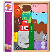 Eichhorn Wooden Animal Shapes in Wooden Box, 14 pcs.
