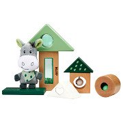 Eichhorn Baby Hipp Wooden Sound Blocks with Donkey Cuddly Toy
