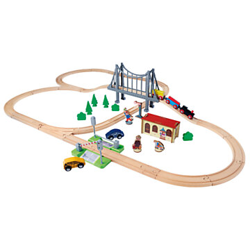 Eichhorn Train Track with Bridge Playset, 55 pieces.