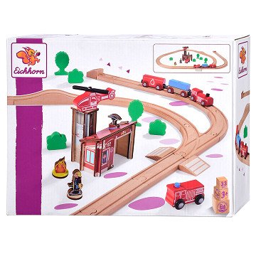 Eichhorn Train Track with Bridge Playset, 33pcs.