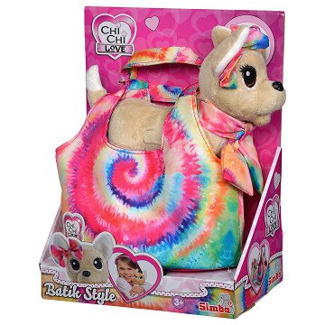 Chi Chi Love Puppy Plüschtier in Tasche im Batik-Stil