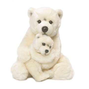WWF Plush - Polar Bear with Baby, 28cm