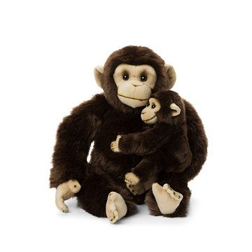 WNF Pluche - Chimpansee met Baby, 30cm