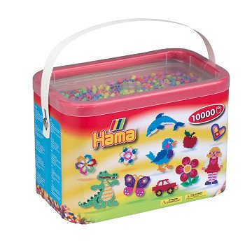 Hama Ironing Beads in Bucket - Pastel Mix (050), 10,000 pcs.