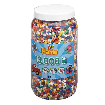 Hama Bügelperlen im Topf - Mix Standard (00), 13.000 Stück.