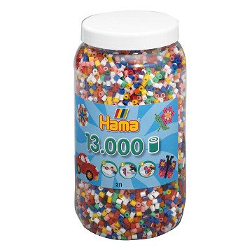 Hama Iron-on Beads in Pot - Mix Standard (00), 13,000 pcs.