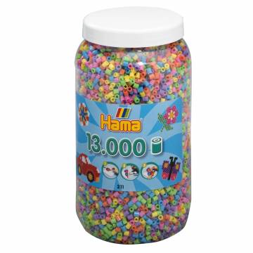 Hama Iron-on Beads in Pot - Pastel Mix (050), 13,000 pcs.