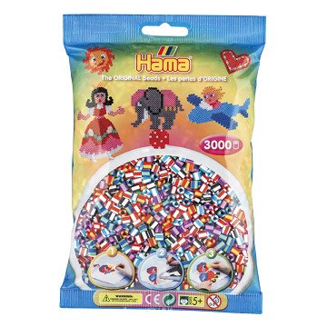 Hama Iron-on Bead Mix - Striped (201-90), 3000 pcs.