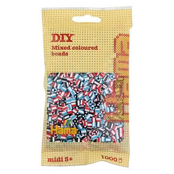 Hama Iron-on Bead Mix - Striped (091), 1000 pcs.