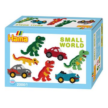 Hama Ironing Bead Set - Dino and Car, 2000 pcs.