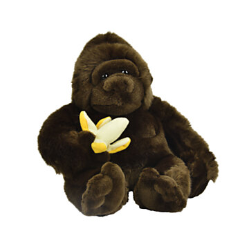 Pluchen Knuffel Gorilla met Banaan, 25cm
