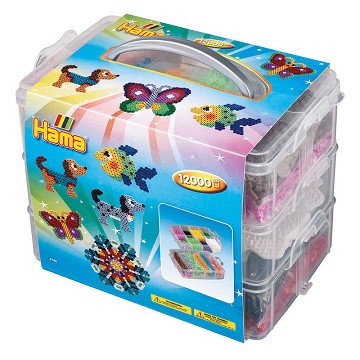 Hama Ironing Bead Set in Sorting Tray, 12,000 pcs.