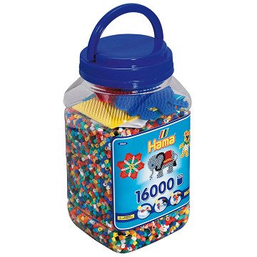Hama Iron-on Bead Set in Jar, 16,000 pcs.