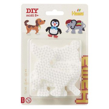 Hama Bügelperlen Steckplatten - Elefant, Pinguin, Hund