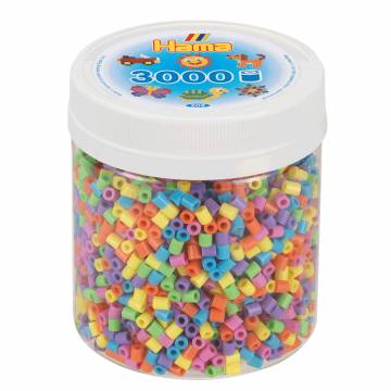 Hama Iron-on Beads in Jar - Pastel Mix (50), 3000 pcs.