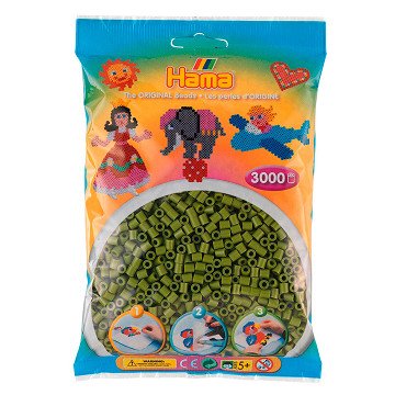 Hama Iron-on Beads - Olive Green (201-84), 3000 pcs.