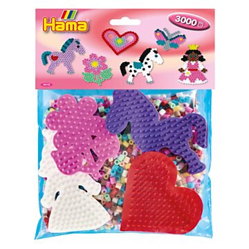 Hama Iron-On Bead Set Group Pack Pink, 3000 pcs.