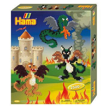 Hama Iron-on Bead Set Gift Box - Dragons, 2500 pcs.