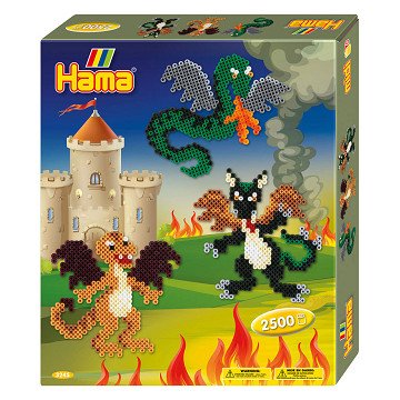 Hama Bügelperlenset Geschenkbox – Drachen, 2500-tlg.