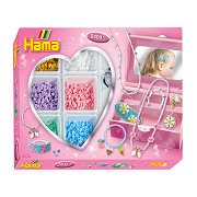 Hama Iron-On Bead Set Jewelry Making Pink, 2400 pcs.