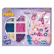Hama Bügelperlenset -Set Schmuck basteln Lila, 2400Stk.