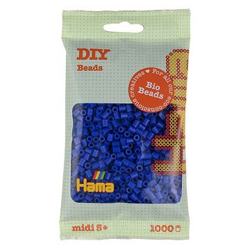 Hama Bio Bügelperlen – Blau (008), 1000 Stück.