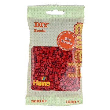 Hama Bio Bügelperlen - Dunkelrot (022), 1000 Stk.