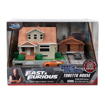 Jada Fast & Furious Nano Dom's House Diorama with Vehicles