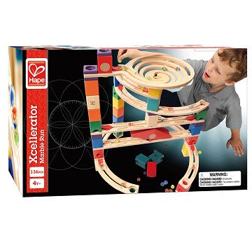 Quadrilla Wooden Marble Run Xcellerator, 136pcs.