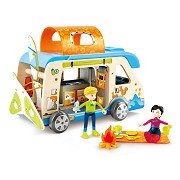 Hape Wooden Adventure Bus Dollhouse