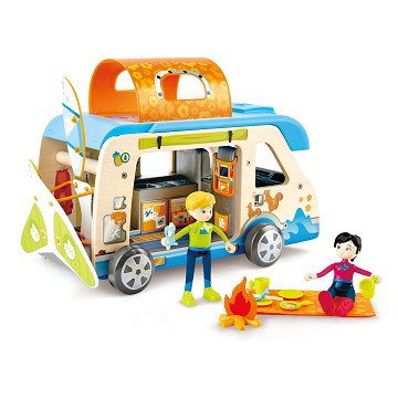 Hape Wooden Adventure Bus Dollhouse