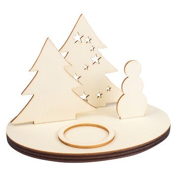 Houten Knutsel Winterland Theelichthouder