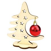 Wooden Craft Christmas Tree with Christmas Ball