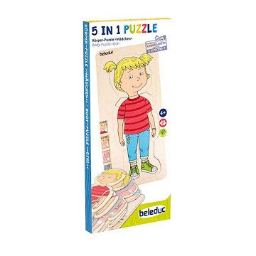 Beleduc Houten Lagenpuzzel Meisje - 5 Lagen