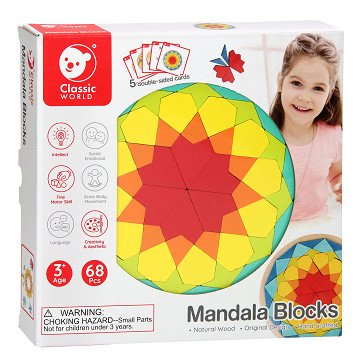 Classic World Holz-Mandala-Puzzle, 72-teilig.