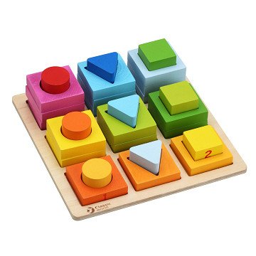 Classic World Geometric Wooden Blocks, 28pcs.