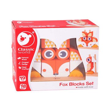 Classic World Wooden Stacking Blocks Fox, 24 pcs.