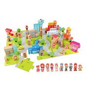 Classic World Wooden Blocks City, 120pcs.