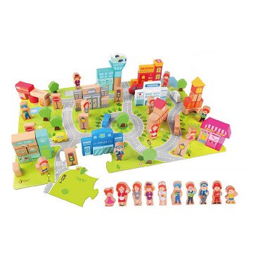 Classic World Wooden Blocks City, 120pcs.