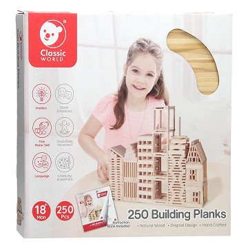 Classic World Wooden Building Planks, 250pcs.
