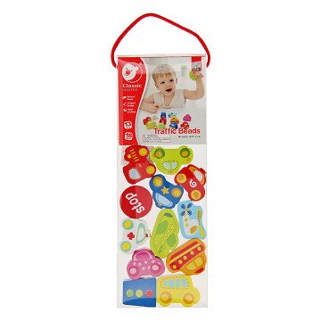 Classic World Wooden Stringing Beads Traffic, 13 pcs.